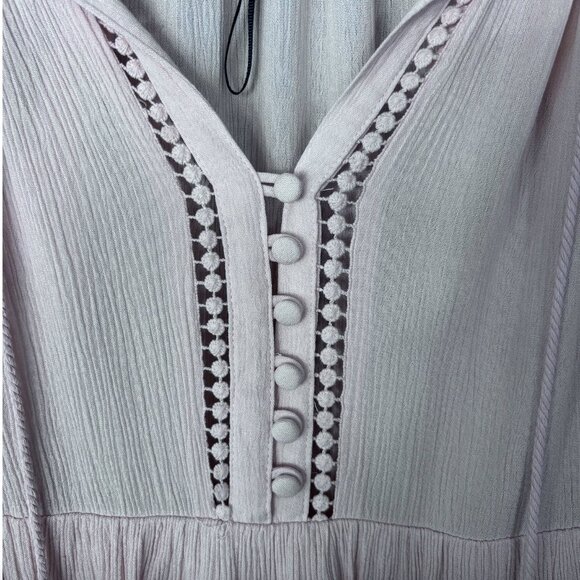 NWT - Heartloom Light Pink Helene Tie Neck 3/4 Sleeves Tunic Mini Dress (Size S) - Picture 6 of 9